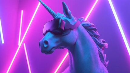 Wall Mural - Unicorn in Virtual Reality