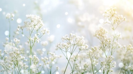 Poster - Delicate White Flowers in a Soft Light