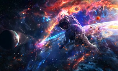 Wall Mural - Astronaut in Space Exploration