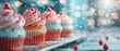 © ธนากร บัวพรหม - Closeup of machinery icing Christmas cupcakes, highlighting the automation in festive food production 8K , high-resolution, ultra HD,up32K HD