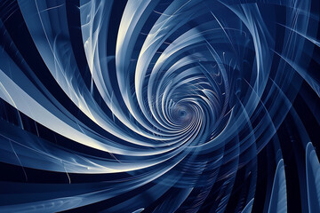 Abstract swirling blue and white lines create a futuristic digital vortex. 
