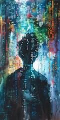 Canvas Print - artistic watercolor painting of cybersecurity measures.
