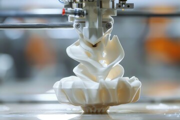 Poster - Advanced 3D printer crafting innovative products, leading the way in modern manufacturing techniques, Digital printing innovations, AI generated