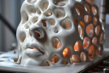 Poster - Advanced 3D printer crafting innovative products, leading the way in modern manufacturing techniques, Digital printing innovations, AI generated