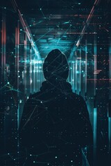 Poster - Dark outline of digital security strategies.