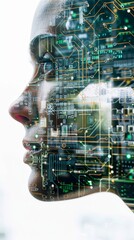 Poster - Futuristic Concept of Artificial Intelligence with Human Face