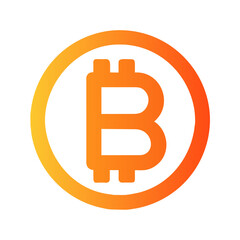 A stylized Bitcoin logo is depicte