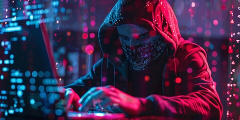 Poster - Innovative double exposure depicting cyber defense.