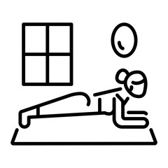 Poster - Line style icon of plank pose 