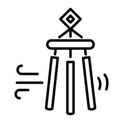 Poster - A line style icon of yoga chimes 