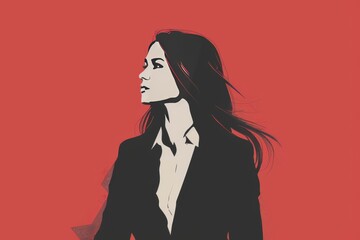 Canvas Print - Minimalistic view of a businesswoman.