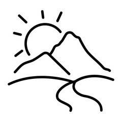 Poster - Mountains icon designed in outline style 