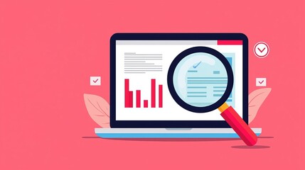 SEO tools, site audit utilities, flat design illustration