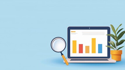 SEO strategy, competitive analysis, flat design illustration