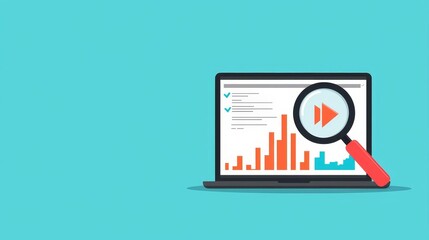 SEO tools, rank tracking software, flat design illustration