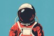 © ADDICTIVE STOCK - Vintage Astronaut Illustration on blue Background