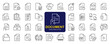© SMUX - Document set of web icons in line style. Documents linear icon collection. Containing contract papers, folder, certificate, accept, approved, clipboard, invoice, archive and more. Editable stroke