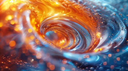 Poster - colorful abstract swirling patterns of orange and blue in dynamic motion