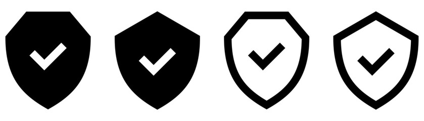 Leinwandbilder - Shield check mark icon or security shield protection icon with tick symbol