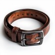 © naravadee - Classic leather belt, white background, fashion accessory