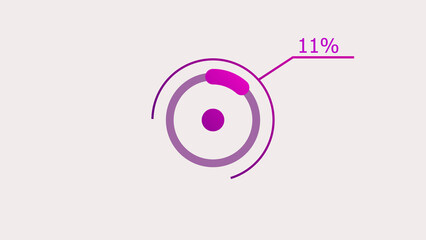 Wall Mural - 11% circle loading icon infographics background illustration.