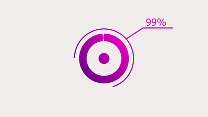 Wall Mural - 99% circle loading icon infographics background illustration.