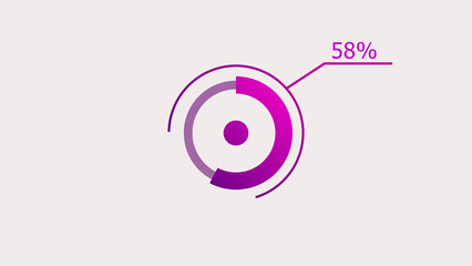 Wall Mural - 58% circle loading icon infographics background illustration.