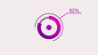 © Amina - 82% circle loading icon diagrams Infographics background. Abstract storage pie chart symbol background illustration.