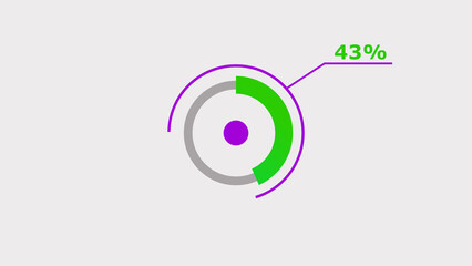Wall Mural - 43% circle loading icon diagrams infographics background. abstract storage pie chart background illu