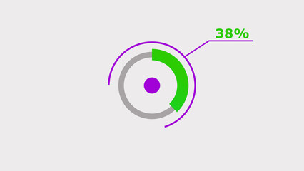 Wall Mural - 38% circle loading icon diagrams infographics background. abstract storage pie chart background illu