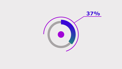 Wall Mural - 37% circle loading icon diagrams infographics background. abstract storage pie chart background illu
