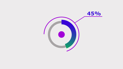 Wall Mural - 45% circle loading icon diagrams infographics background. abstract storage pie chart background illu