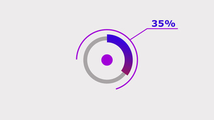 Wall Mural - 35% circle loading icon diagrams infographics background. abstract storage pie chart background illu