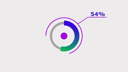 Wall Mural - 54% circle loading icon diagrams infographics background. abstract storage pie chart background illu