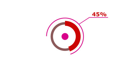 Wall Mural - 45% circle loading icon diagrams infographics background. abstract storage pie chart background illu