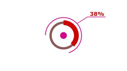 Wall Mural - 38% circle loading icon diagrams infographics background. abstract storage pie chart background illu