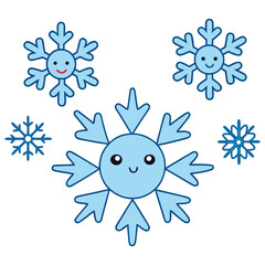 Vector different snowflakes