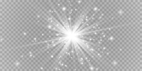 Wall Mural - Glow light effect. Star burst with sparkles. Sun.	