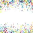 © Begin Again - Scattered letters of latin alphabet. Colorful