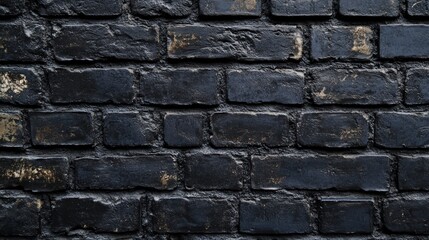 Poster - Black Brick Wall Texture