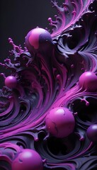 Wall Mural - Swirling purple and pink abstract shapes with a dreamlike, ethereal quality