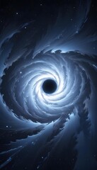Wall Mural - A swirling, ethereal vortex of dark and light clouds against a starry night sky, creating a mesmerizing spiral pattern