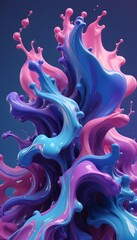 Wall Mural - Swirling abstract shapes in shades of pink, blue, and purple with a dreamlike, ethereal quality