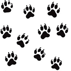 Sticker - silhouette puppy paw prints clipart