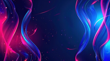 Poster - Abstract Digital Background With Flowing Waves and Bright Colors in Vibrant Motion
