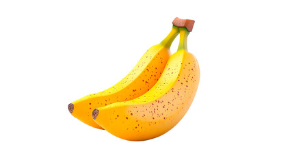 Illustration of two ripe bananas with a transparent background. Perfect for food packaging, nutrition guides, healthy eating campaigns, and grocery store advertisements