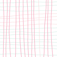 Vector hand drawn cute checkered pattern. Doodle Plaid geometrical simple texture. Crossing lines. Abstract cute delicate pattern ideal for fabric, textile, wallpaper