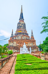 Wall Mural - Preserved chedis in Wat Yai Chai Mongkhon temple, Ayutthaya, Thailand