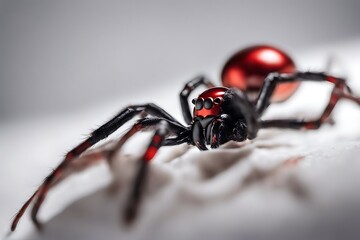 back views widow red white female black spider isolated arachnid arachnophobia australian background crawling closeup danger dangerous insect macro poisonous web venomous