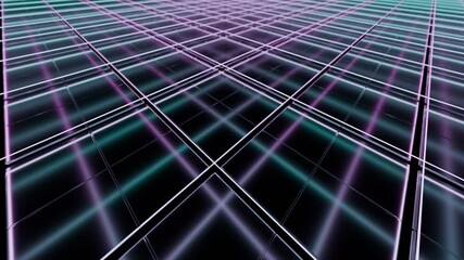Poster - A captivating grid pattern enhanced with vibrant neon lights that inspires and mesmerizes. Design
